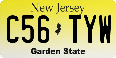 NJ license plate C56TYW