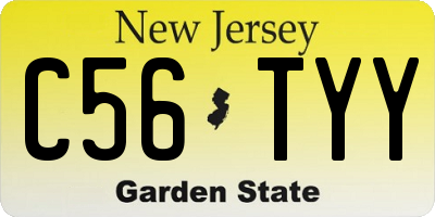 NJ license plate C56TYY