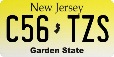 NJ license plate C56TZS