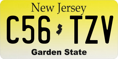 NJ license plate C56TZV