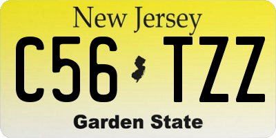 NJ license plate C56TZZ