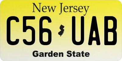 NJ license plate C56UAB