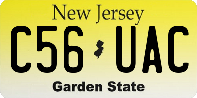 NJ license plate C56UAC