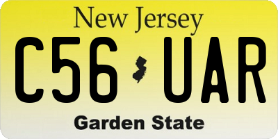 NJ license plate C56UAR