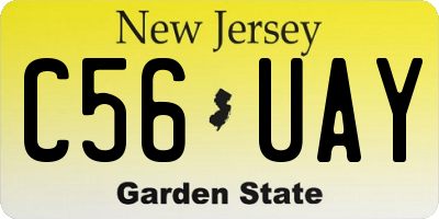 NJ license plate C56UAY