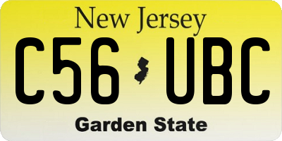 NJ license plate C56UBC