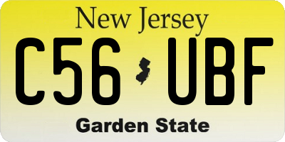 NJ license plate C56UBF