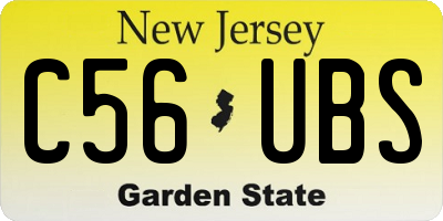 NJ license plate C56UBS