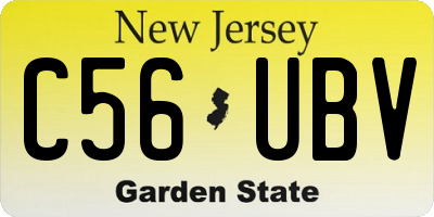 NJ license plate C56UBV