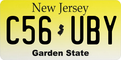 NJ license plate C56UBY