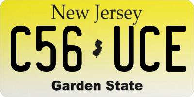 NJ license plate C56UCE
