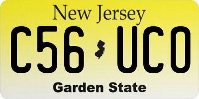 NJ license plate C56UCO