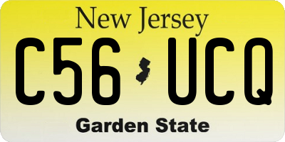 NJ license plate C56UCQ