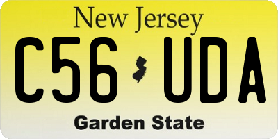 NJ license plate C56UDA