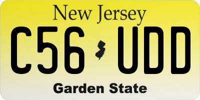 NJ license plate C56UDD