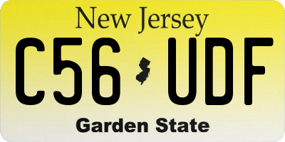 NJ license plate C56UDF