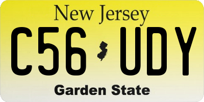 NJ license plate C56UDY