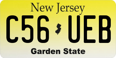 NJ license plate C56UEB