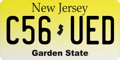 NJ license plate C56UED