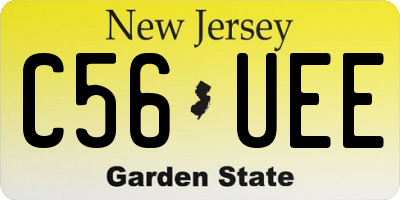 NJ license plate C56UEE