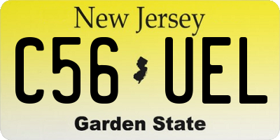 NJ license plate C56UEL