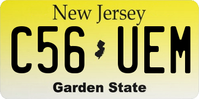 NJ license plate C56UEM