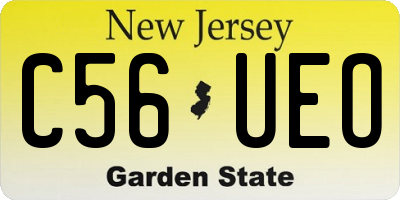 NJ license plate C56UEO