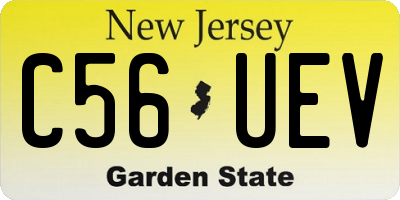 NJ license plate C56UEV