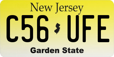 NJ license plate C56UFE