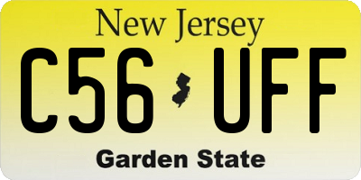 NJ license plate C56UFF
