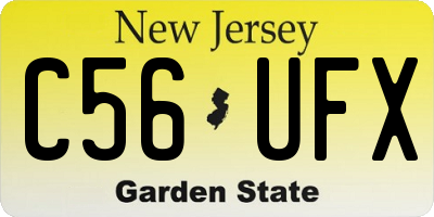 NJ license plate C56UFX