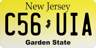 NJ license plate C56UIA