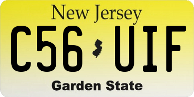 NJ license plate C56UIF