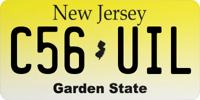 NJ license plate C56UIL
