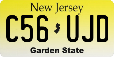 NJ license plate C56UJD