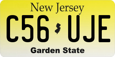 NJ license plate C56UJE