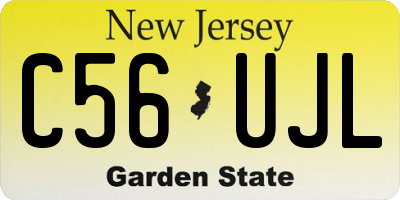 NJ license plate C56UJL