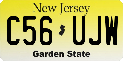 NJ license plate C56UJW