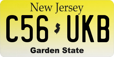 NJ license plate C56UKB