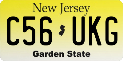 NJ license plate C56UKG