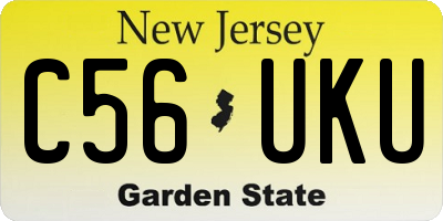NJ license plate C56UKU