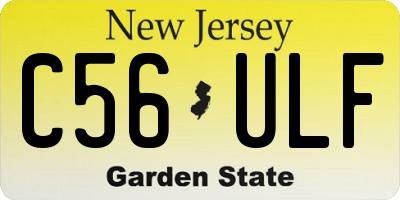 NJ license plate C56ULF