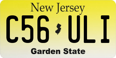 NJ license plate C56ULI