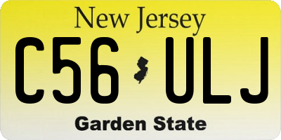 NJ license plate C56ULJ