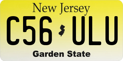 NJ license plate C56ULU