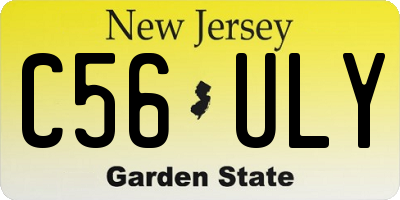 NJ license plate C56ULY