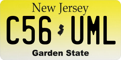 NJ license plate C56UML