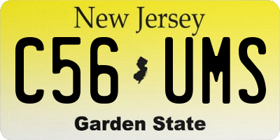 NJ license plate C56UMS