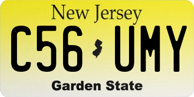 NJ license plate C56UMY