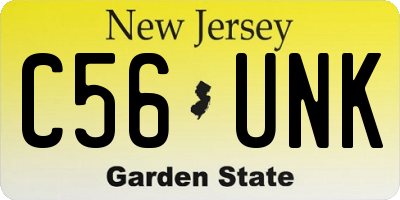 NJ license plate C56UNK